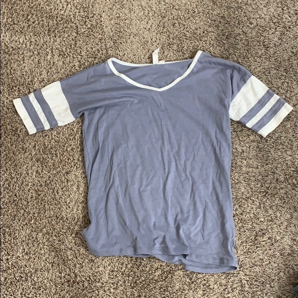 grayish blue t-shirt